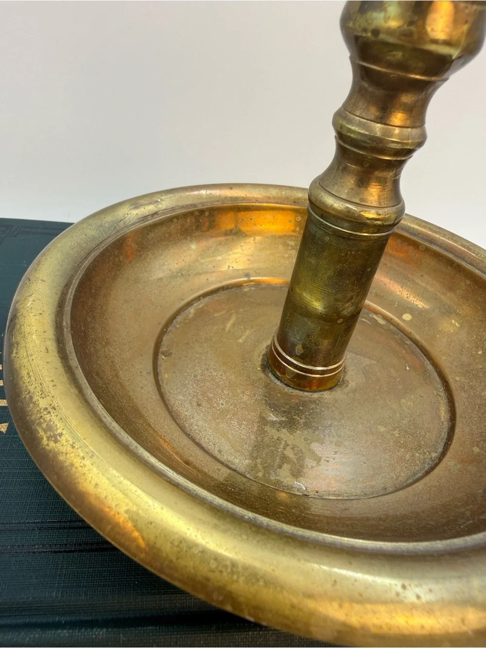 Vintage Brass CandleStick Holder Finger Loop Made In India